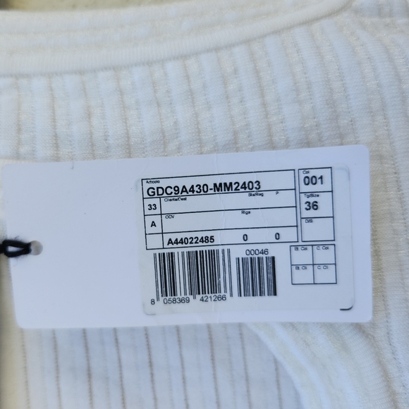 M Missoni White Ribbed Short Mini Mesh Striped Skater Dress - Picture 9 of 14